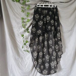 Skull High-Low Skirt